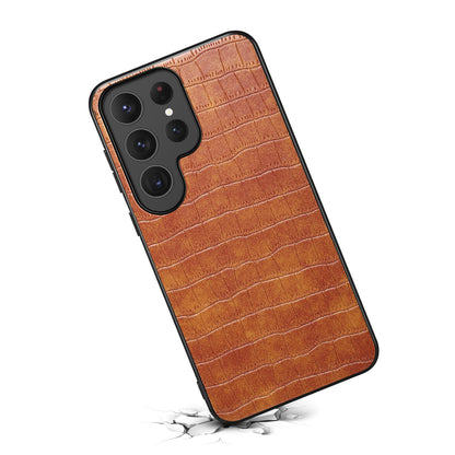 PU Faux Leather Crocodile Texture Phone Case Back Cover (For Samsung)