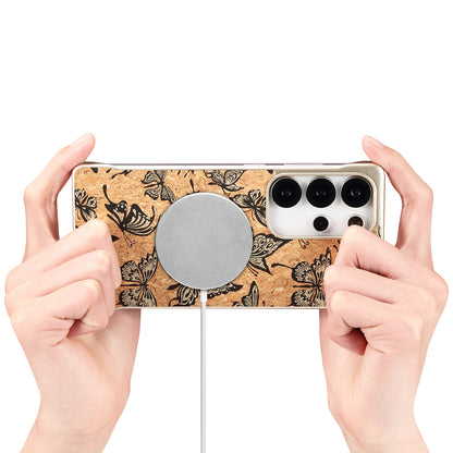 Cork Floral Borderless Magnetic Phone Case (For Samsung)