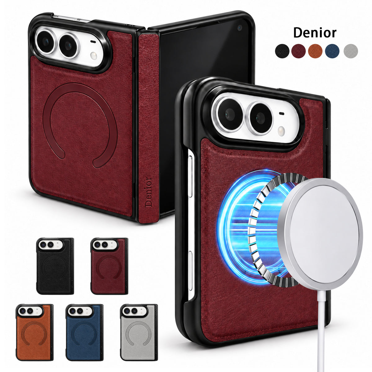 PU Leather MagSafe Wireless Charging Phone Case