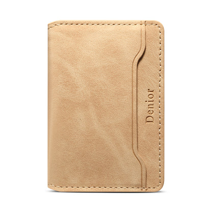 PU Leather Imitation 3-Slot Magnetic Foldable Card Holder