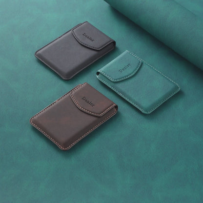 Magnetic Bracket Leather  Credit Card Bag（Black）