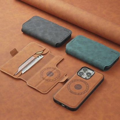 2IN1 Detachable Magnetic iPhone Phone Case & Card Pocket（Blue）
