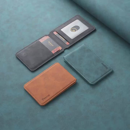 RFID Magnetic Slim Credit Card Bag（Brown）